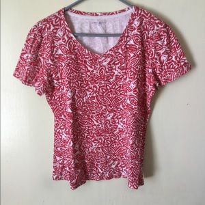 Women's Med Laura Scott Red & White Tee